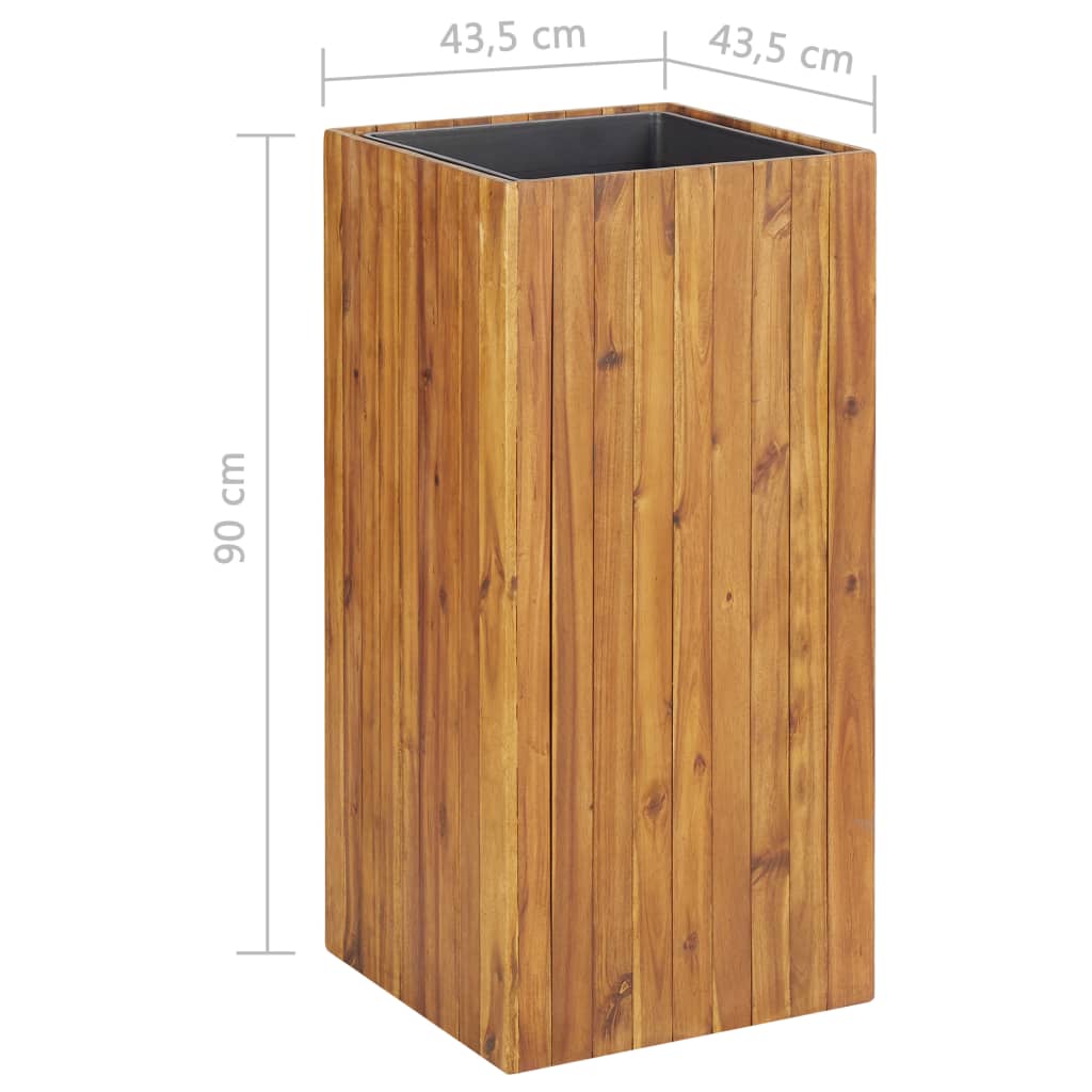 Korotettu kukkalaatikko 43,5x43,5x90 cm täysi akaasiapuu - Sisustajankoti.fi