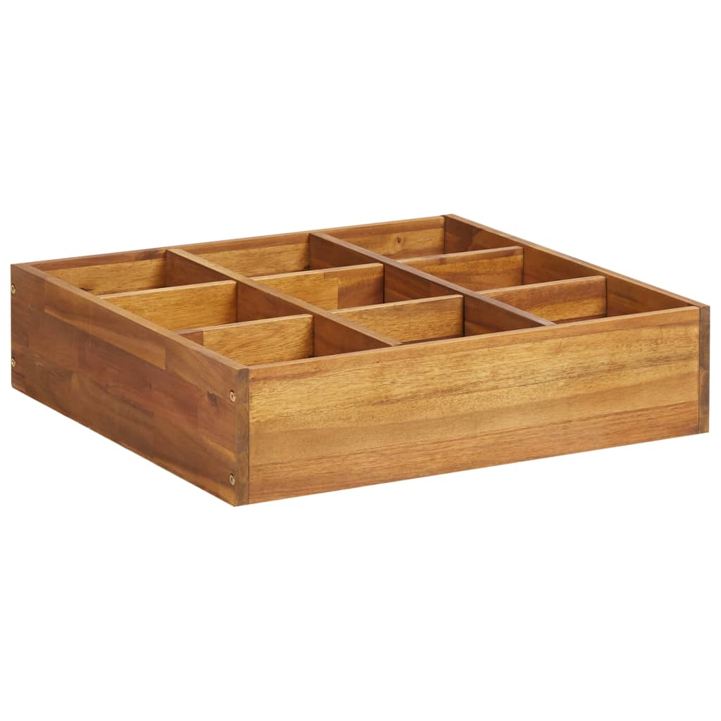 Korotettu yrttikukkalaatikko täysi akasiapuu 60x60x15 cm - Sisustajankoti.fi