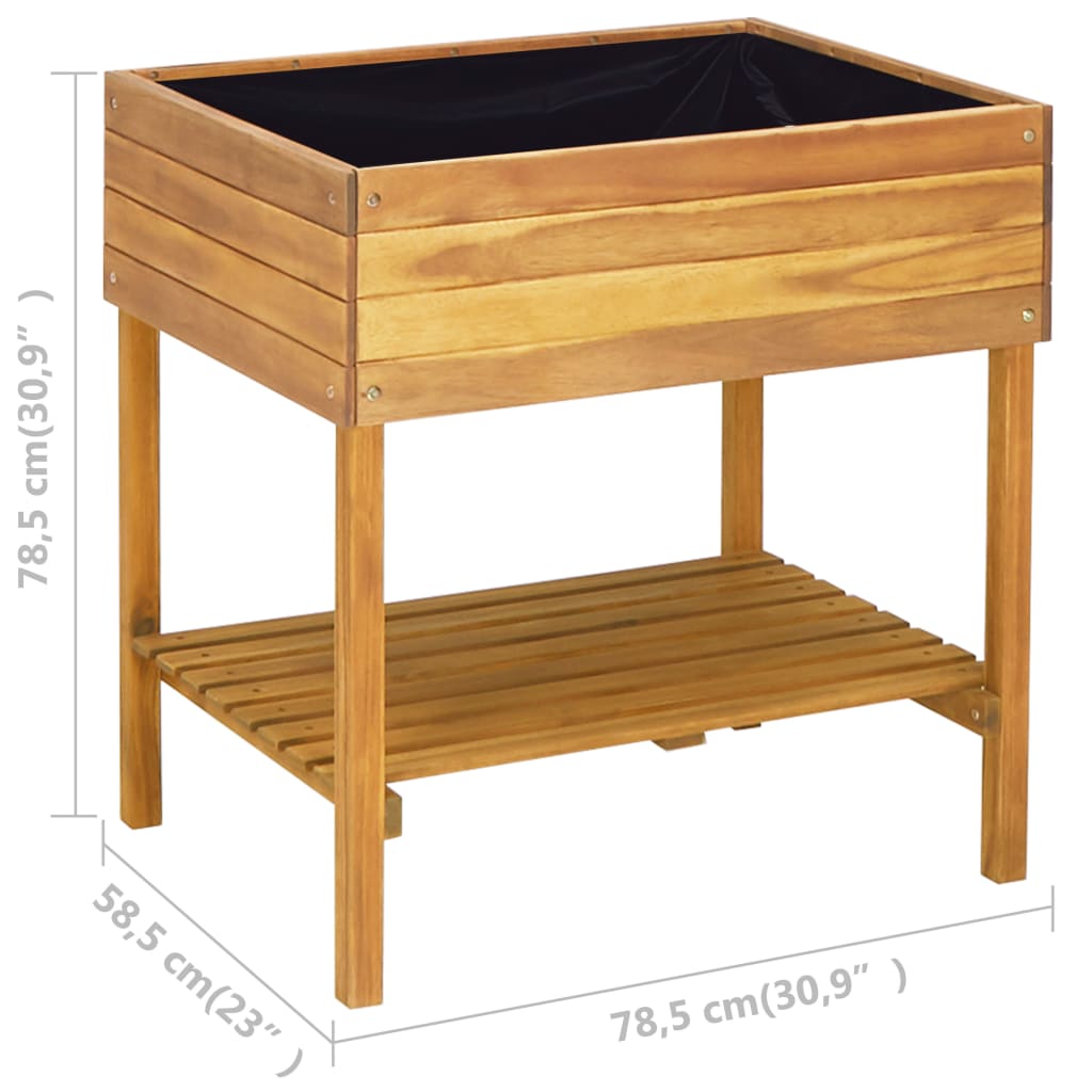 Korotettu kukkalaatikko 78,5x58,5x78,5 cm täysi akaasiapuu - Sisustajankoti.fi