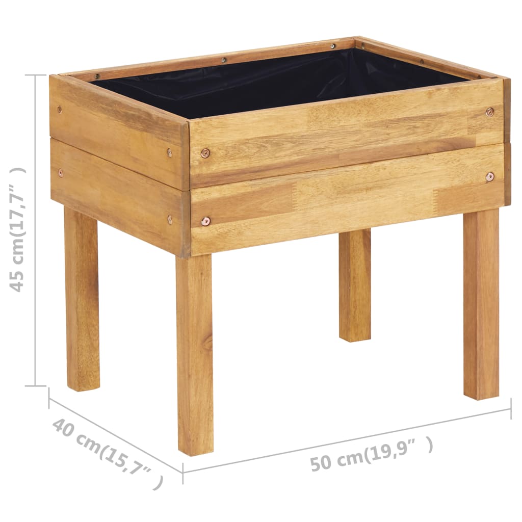 Korotettu kukkalaatikko 50x40x45 cm täysi akaasiapuu - Sisustajankoti.fi