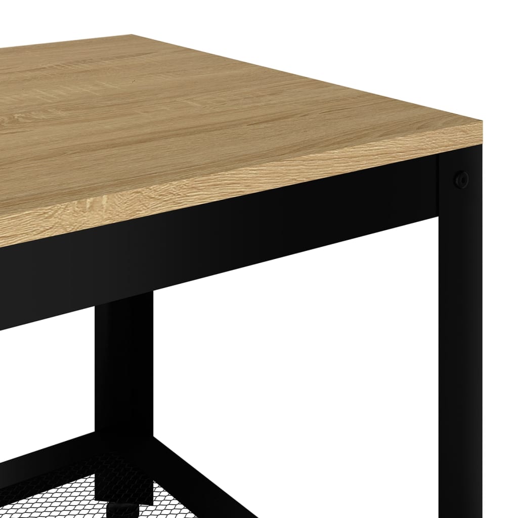 Sohvapöytä vaaleanruskea ja musta 90x45x45 cm MDF ja rauta - Sisustajankoti.fi