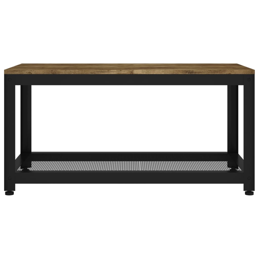 Sohvapöytä tummanruskea ja musta 90x45x45 cm MDF ja rauta - Sisustajankoti.fi