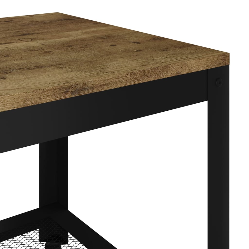 Sohvapöytä tummanruskea ja musta 90x45x45 cm MDF ja rauta - Sisustajankoti.fi