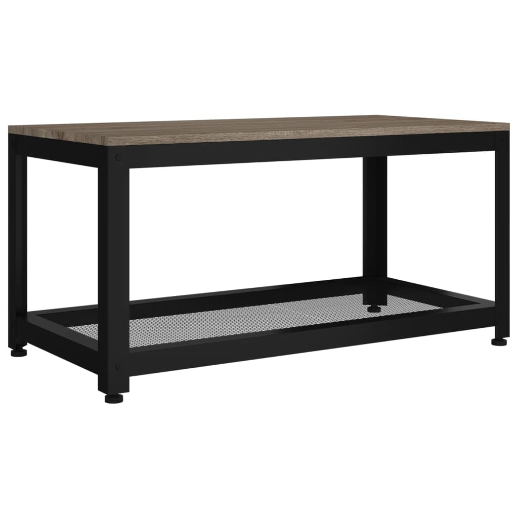 Sohvapöytä harmaa ja musta 90x45x45 cm MDF ja rauta - Sisustajankoti.fi