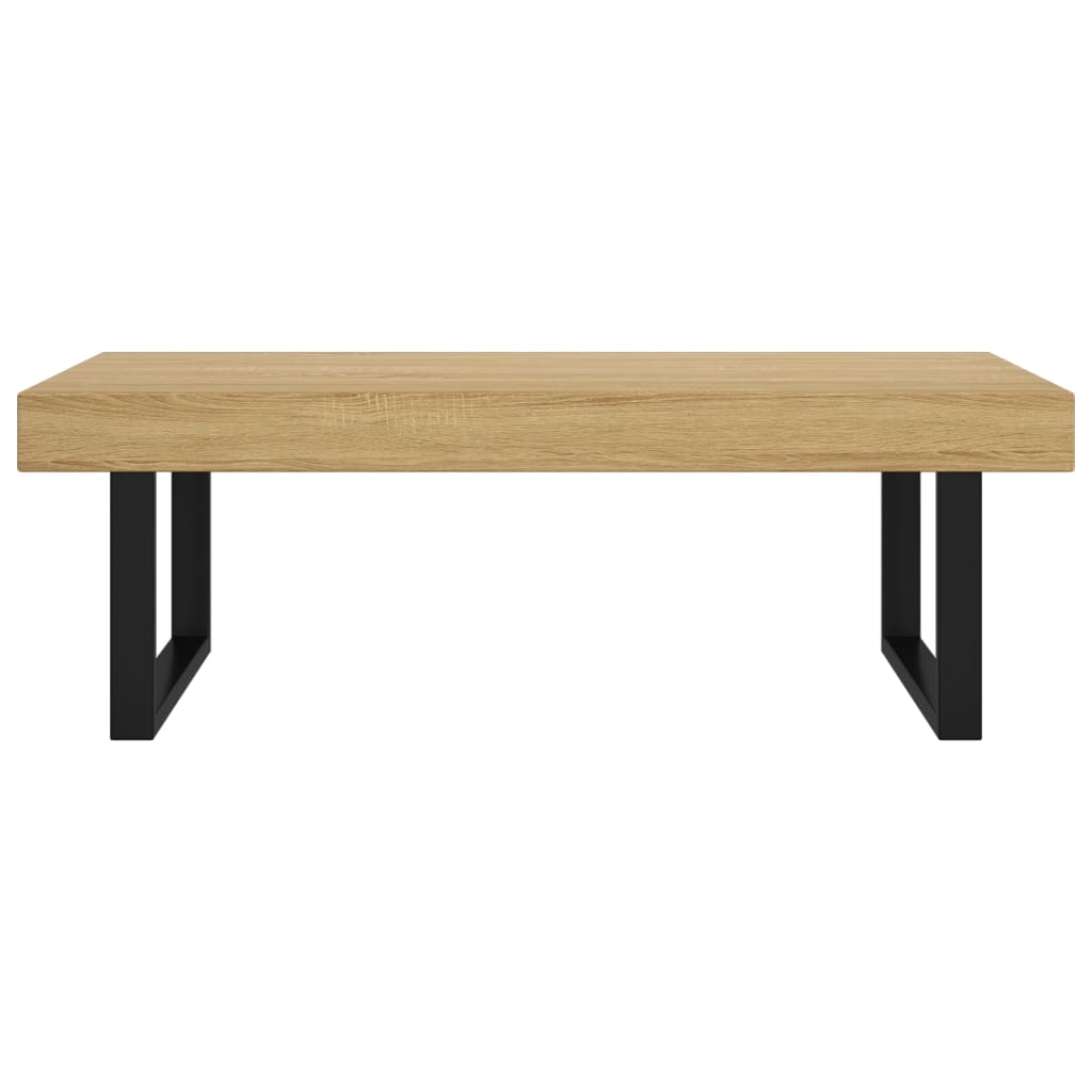 Sohvapöytä vaaleanruskea ja musta 120x60x40 cm MDF ja rauta - Sisustajankoti.fi