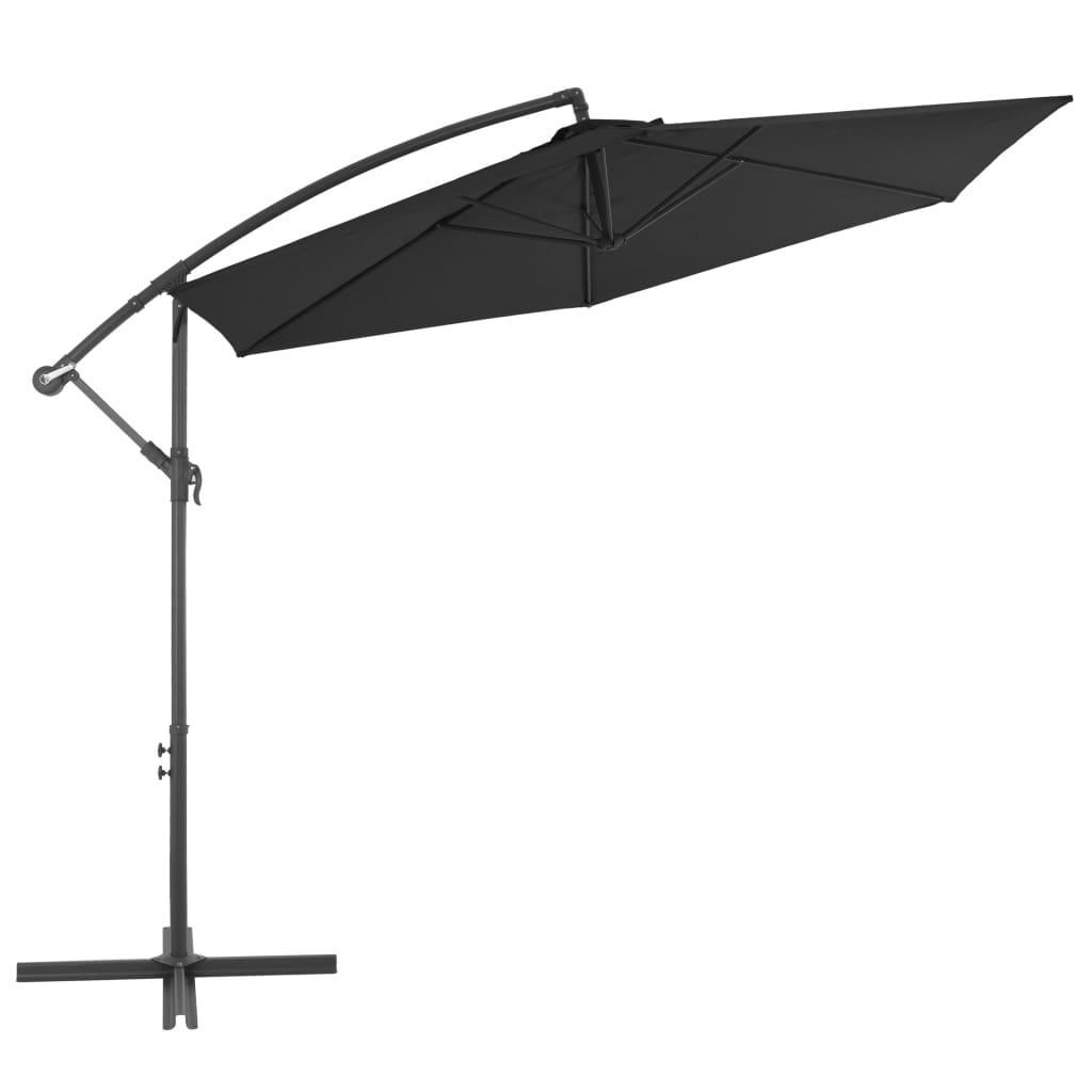 Riippuva aurinkovarjo alumiinipylväällä 300 cm musta - Sisustajankoti.fi