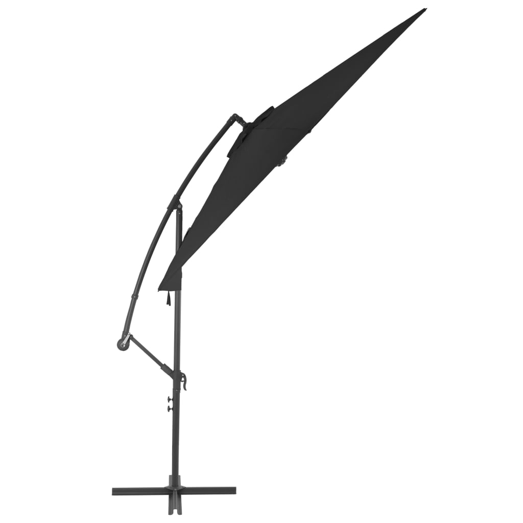 Riippuva aurinkovarjo alumiinipylväällä 300 cm musta - Sisustajankoti.fi