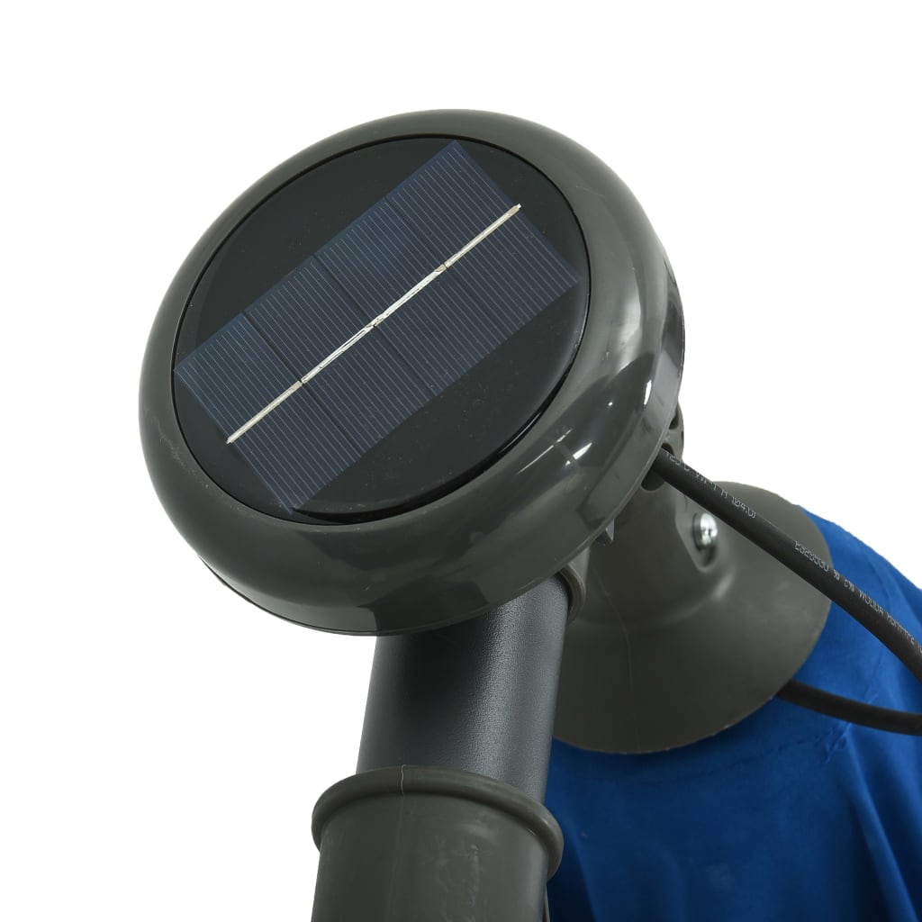 Aurinkovarjo LED-valoilla ja teräspylväällä 300 cm sininen - Sisustajankoti.fi