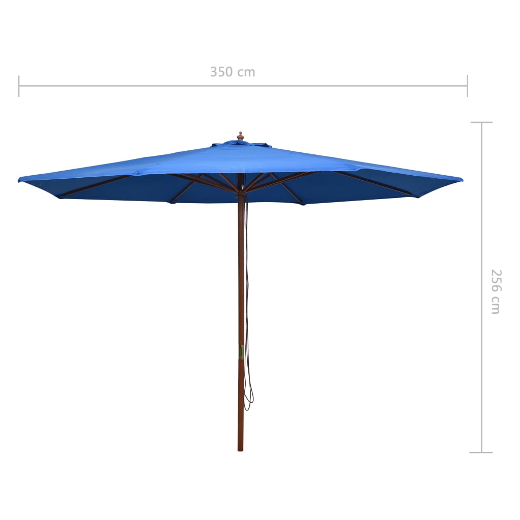 Aurinkovarjo puurunko 350 cm sininen - Sisustajankoti.fi