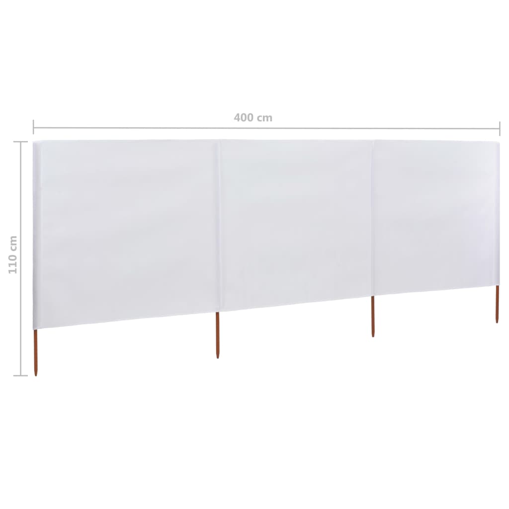 Tuulensuojakangas 3 paneelilla 400x80 cm hiekan valkoinen - Sisustajankoti.fi