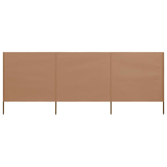 Tuulensuojakangas 3 paneelilla 400x80 cm ruskeanharmaa - Sisustajankoti.fi