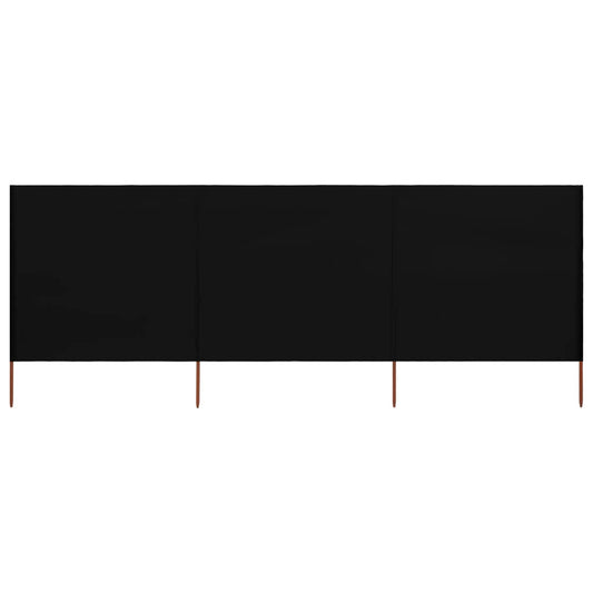 Tuulensuojakangas 3 paneelilla 400 x 120 cm musta - Sisustajankoti.fi