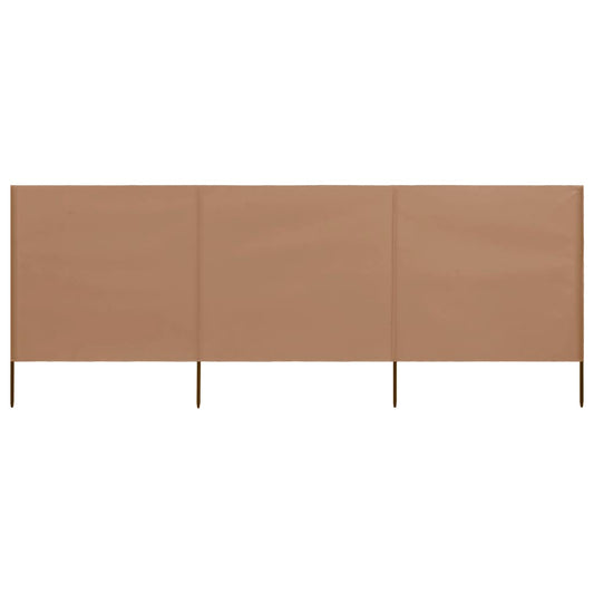 Tuulensuojakangas 3 paneelilla 400x160 cm ruskeanharmaa - Sisustajankoti.fi