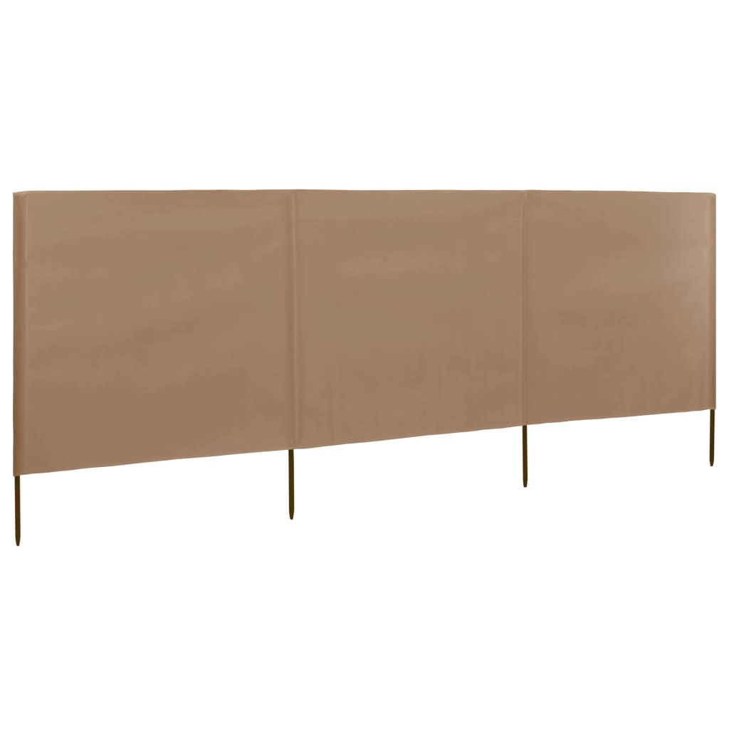 Tuulensuojakangas 3 paneelilla 400x160 cm ruskeanharmaa - Sisustajankoti.fi