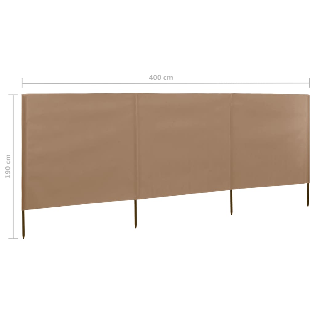 Tuulensuojakangas 3 paneelilla 400x160 cm ruskeanharmaa - Sisustajankoti.fi