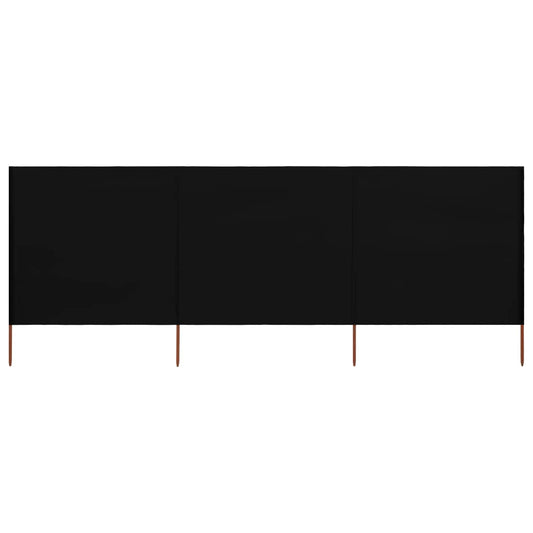 Tuulensuojakangas 3 paneelilla 400x160 cm musta - Sisustajankoti.fi
