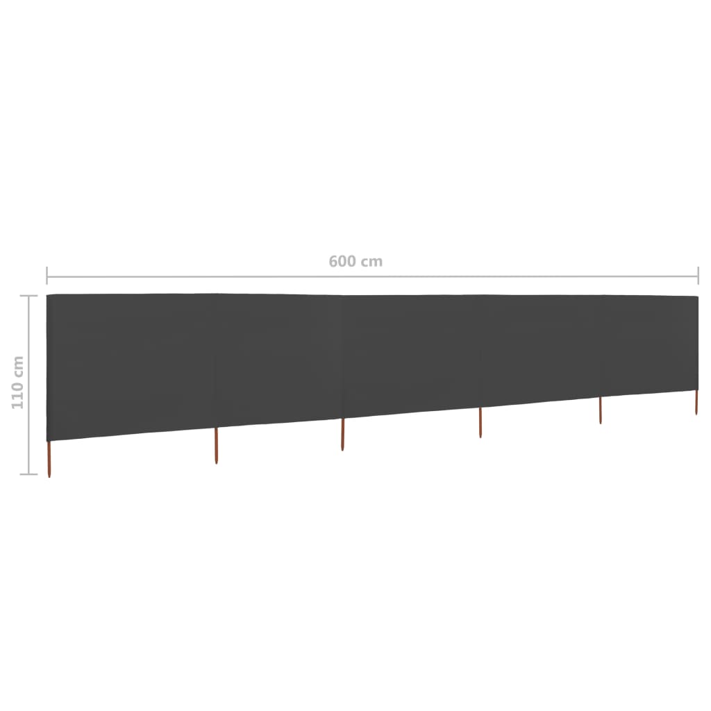 Tuulensuojakangas 5 paneelilla 600x80 cm antrasiitti - Sisustajankoti.fi