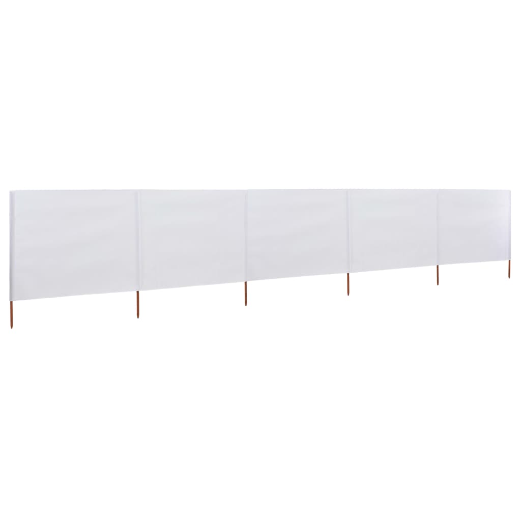 Tuulensuojakangas 5 paneelilla 600x120 cm hiekanvalkoinen - Sisustajankoti.fi