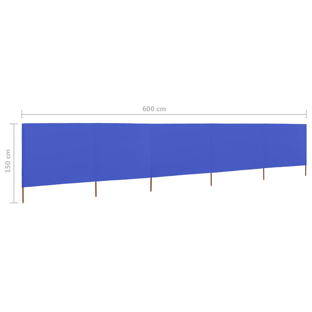 Tuulensuojakangas 5 paneelilla 600x120 cm taivaansininen - Sisustajankoti.fi