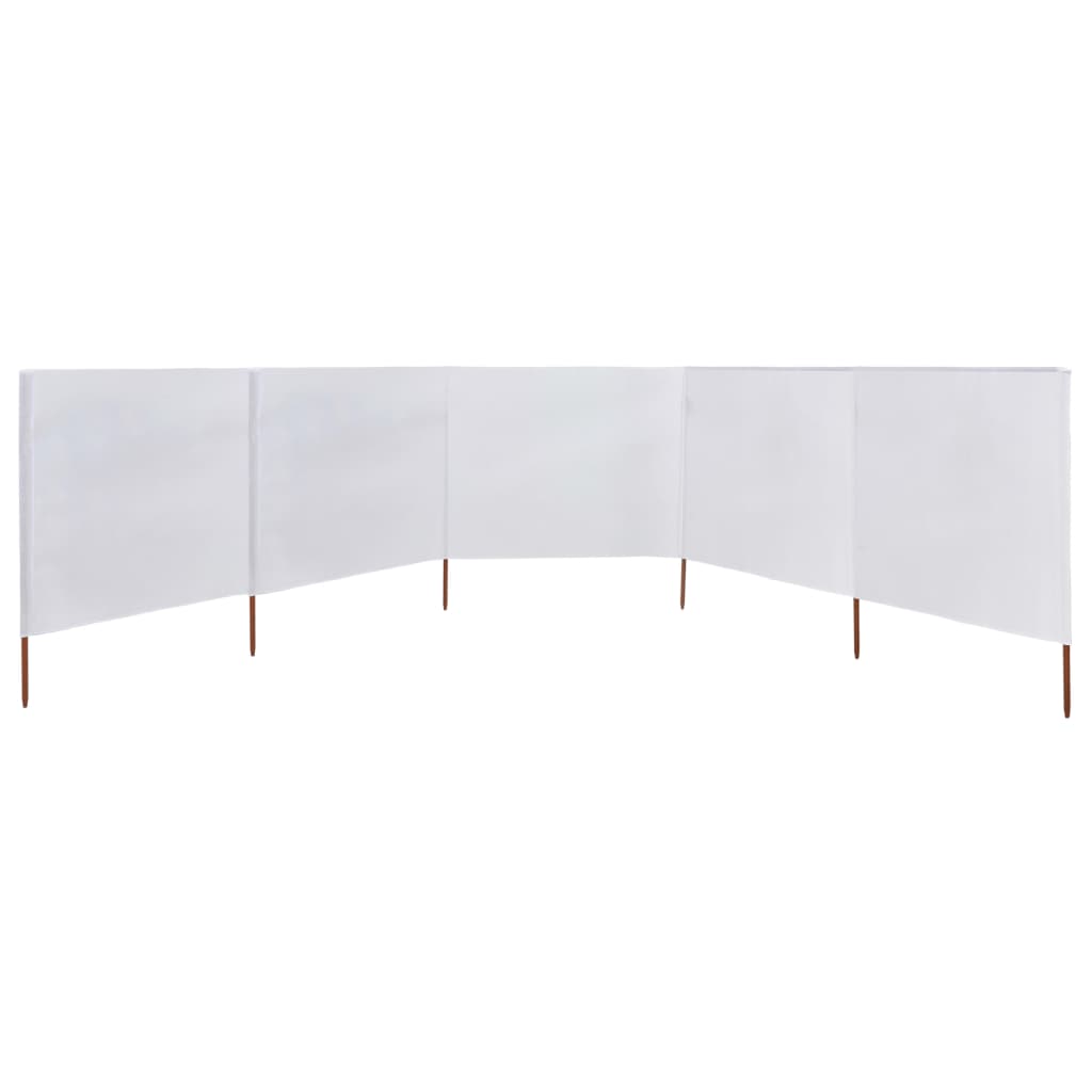 Tuulensuojakangas 5 paneelilla 600x160 cm hiekan valkoinen - Sisustajankoti.fi