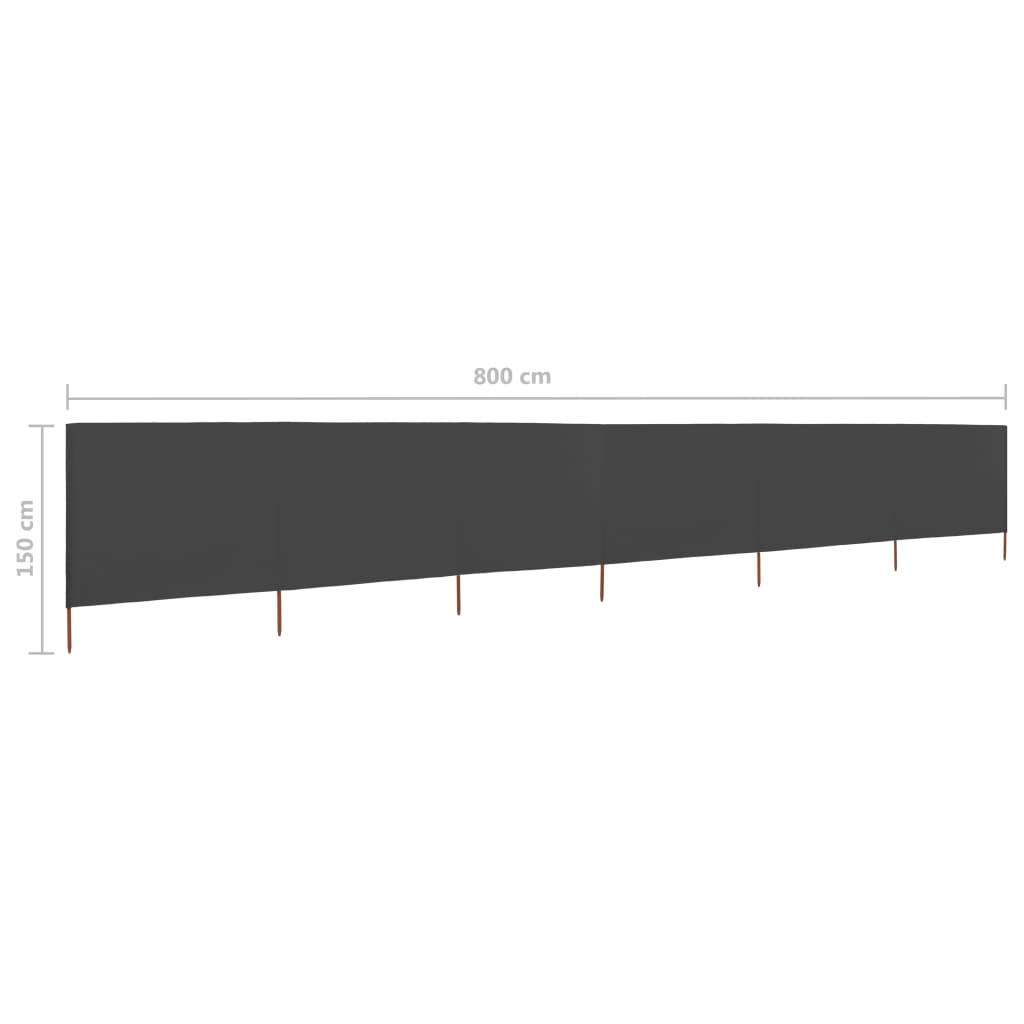 Tuulensuojakangas 6 paneelilla 800x120 cm antrasiitti - Sisustajankoti.fi