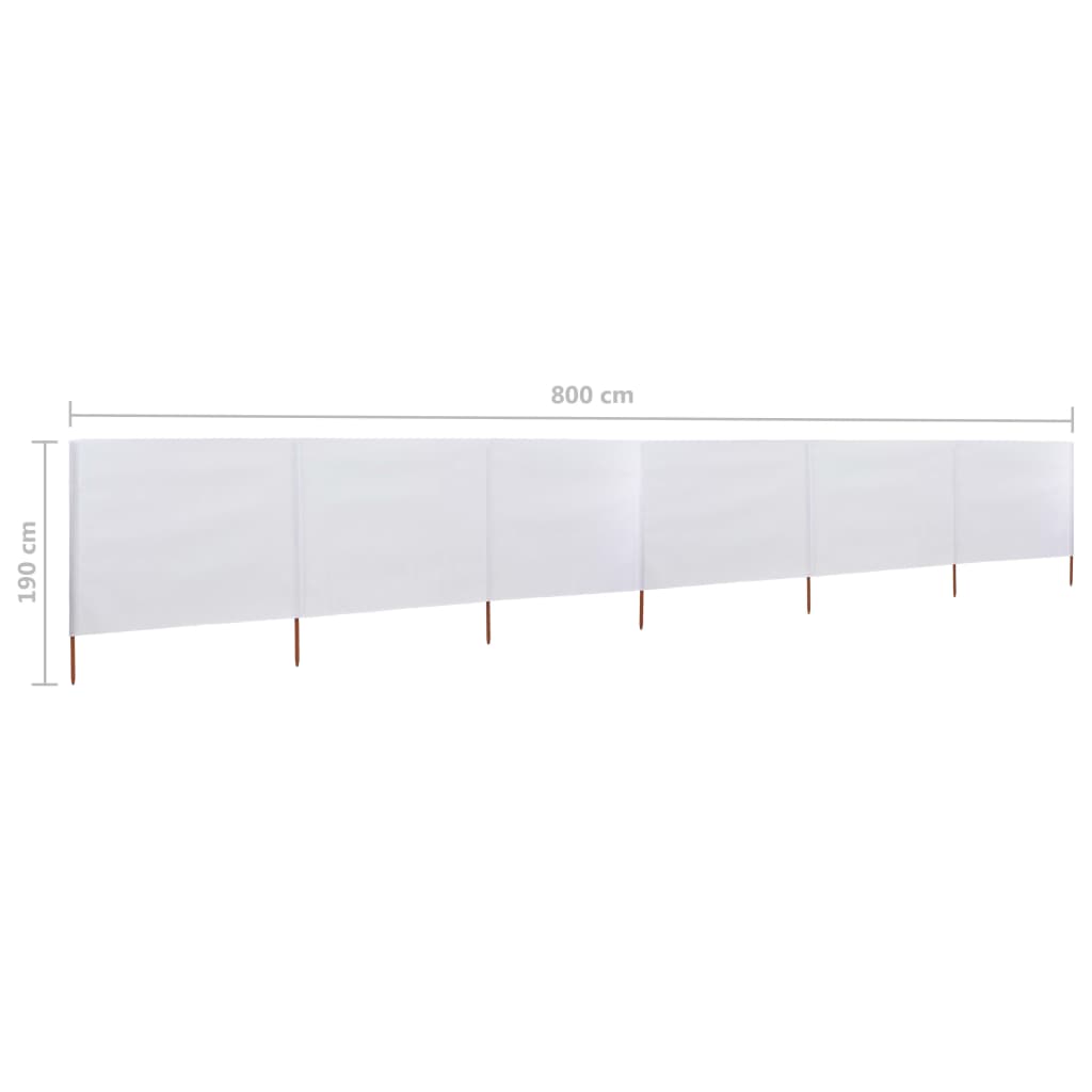 Tuulensuojakangas 6 paneelilla 800x160 cm hiekan valkoinen - Sisustajankoti.fi