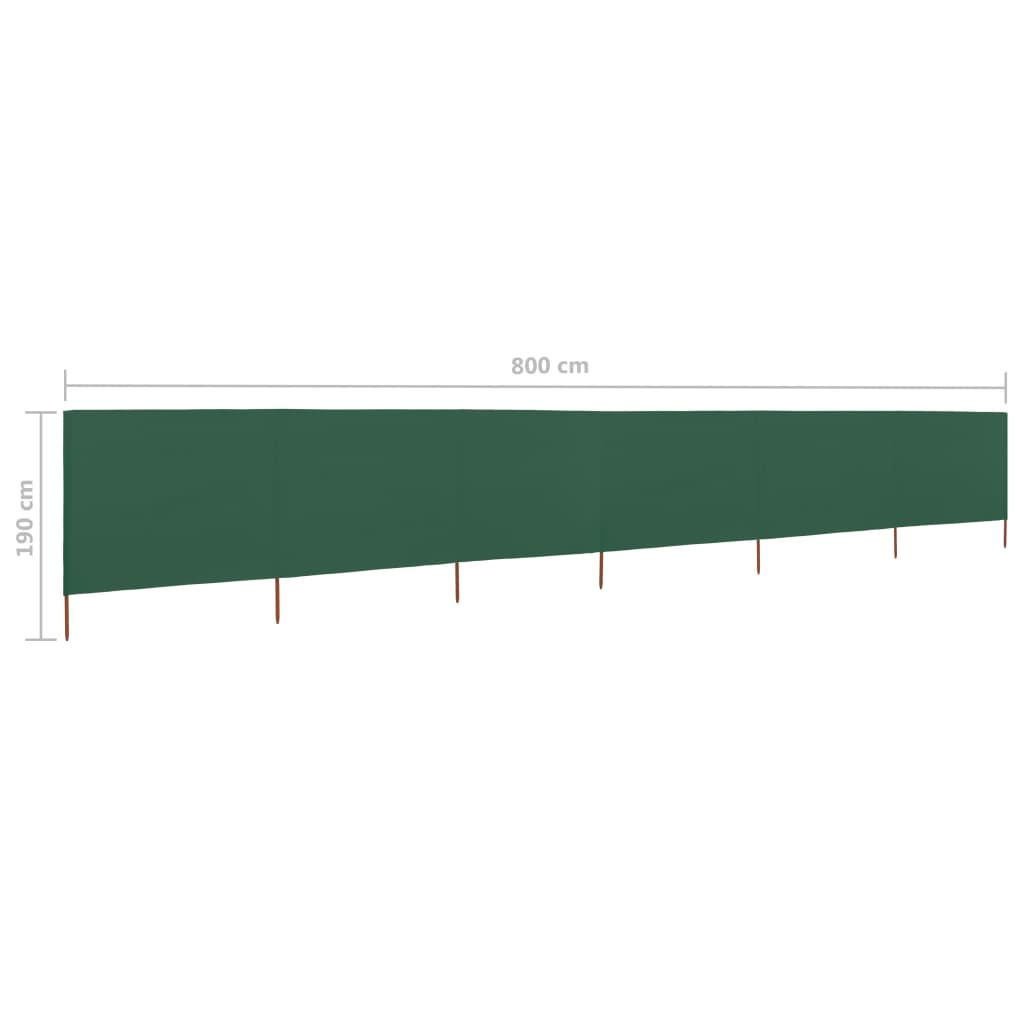 Tuulensuojakangas 6 paneelilla 800x160 cm vihreä - Sisustajankoti.fi