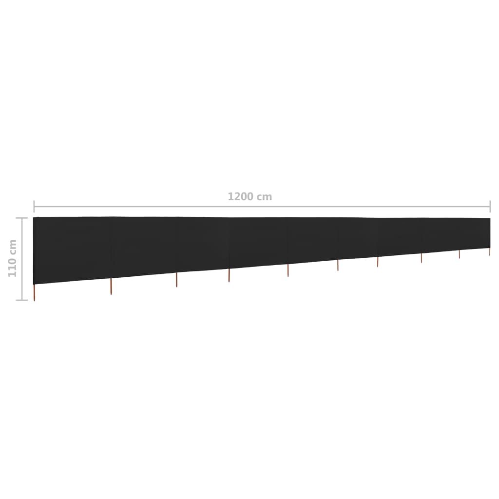 Tuulensuojakangas 9 paneelilla 1200x80 cm musta - Sisustajankoti.fi