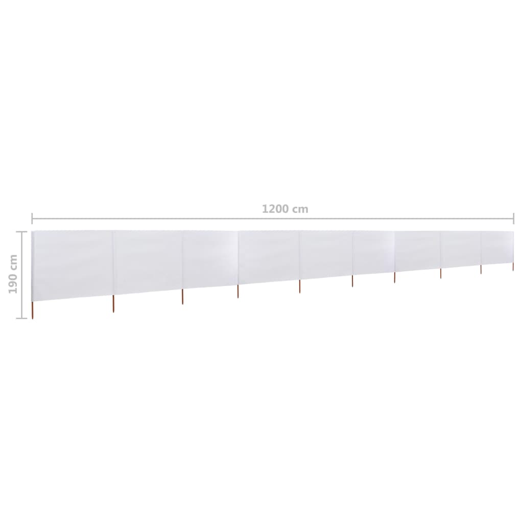 Tuulensuojakangas 9 paneelilla 1200x160 cm hiekan valkoinen - Sisustajankoti.fi