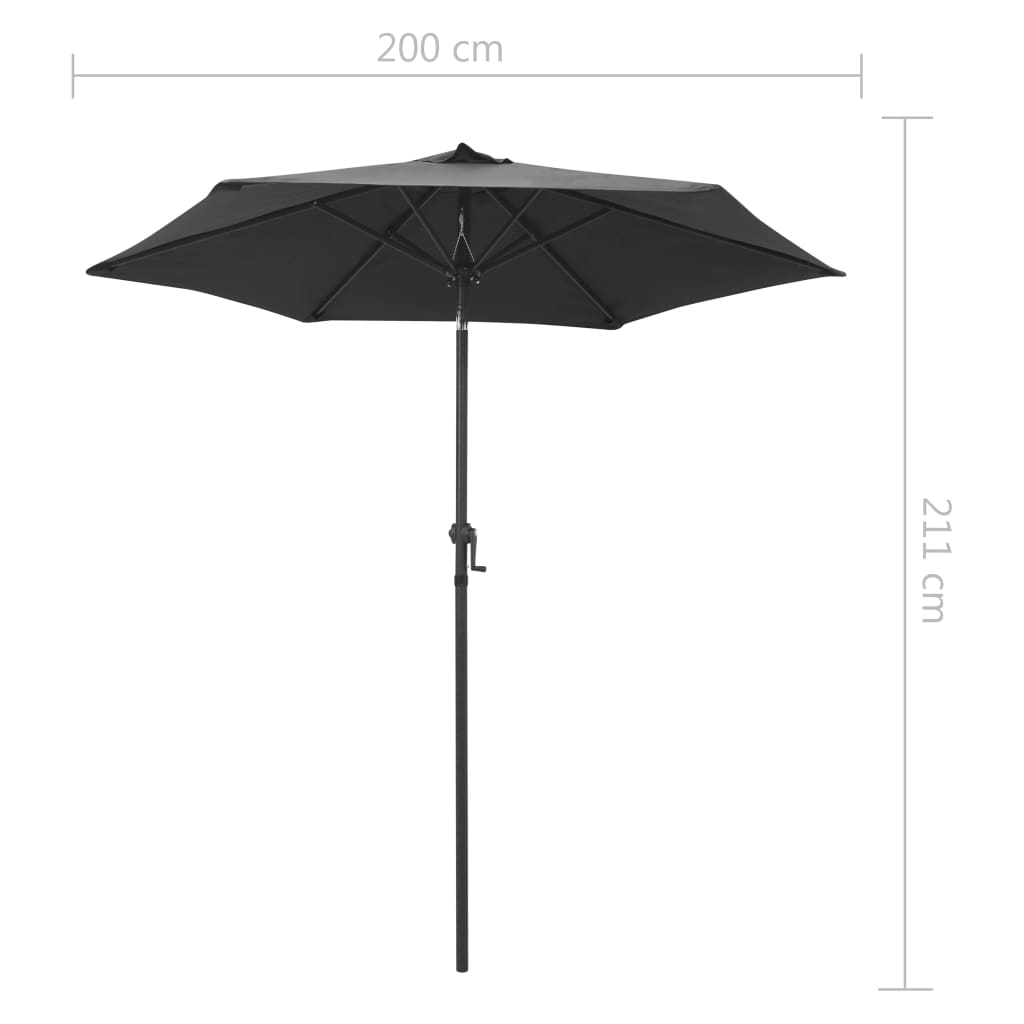 Aurinkovarjo antrasiitti 200x211 cm alumiini - Sisustajankoti.fi