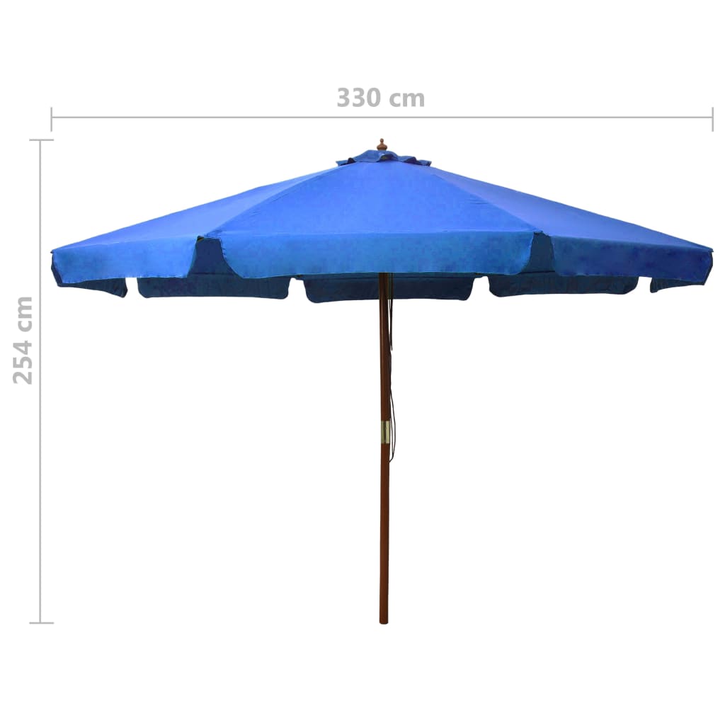 Aurinkovarjo puurunko 330 cm taivaansininen - Sisustajankoti.fi