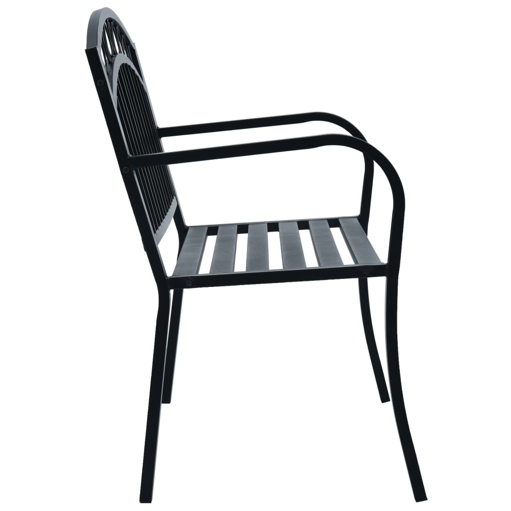 Puutarhapenkki 125 cm musta teräs - Sisustajankoti.fi