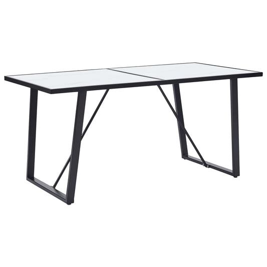 Ruokapöytä valkoinen 160x80x75 cm karkaistu lasi - Sisustajankoti.fi