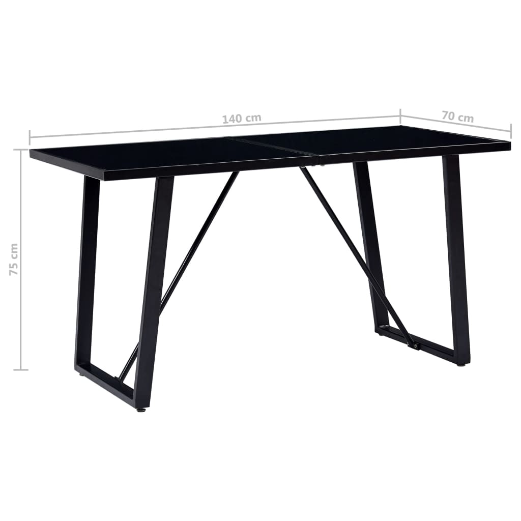 Ruokapöytä musta 140x70x75 cm karkaistu lasi - Sisustajankoti.fi