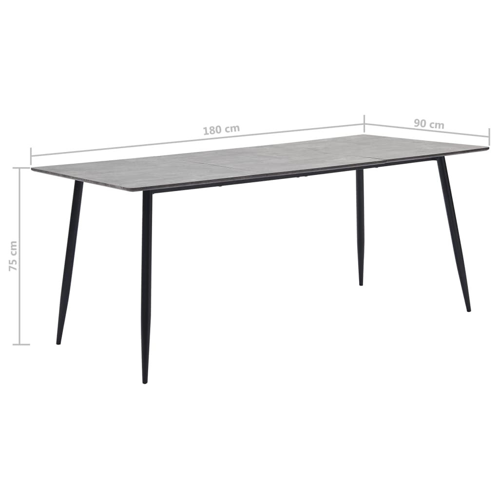 Ruokapöytä harmaa 180x90x75 cm - Sisustajankoti.fi