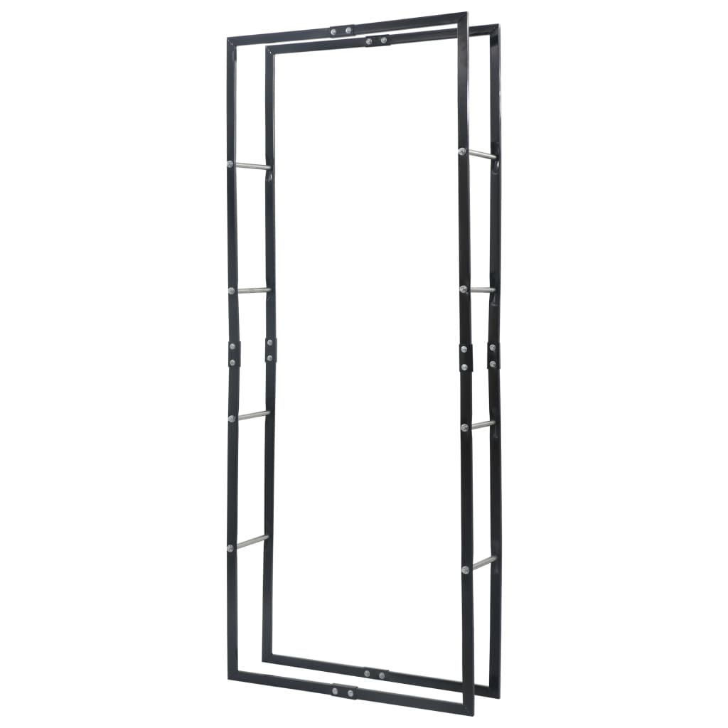 Polttopuuteline musta 80x25x200 cm teräs - Sisustajankoti.fi