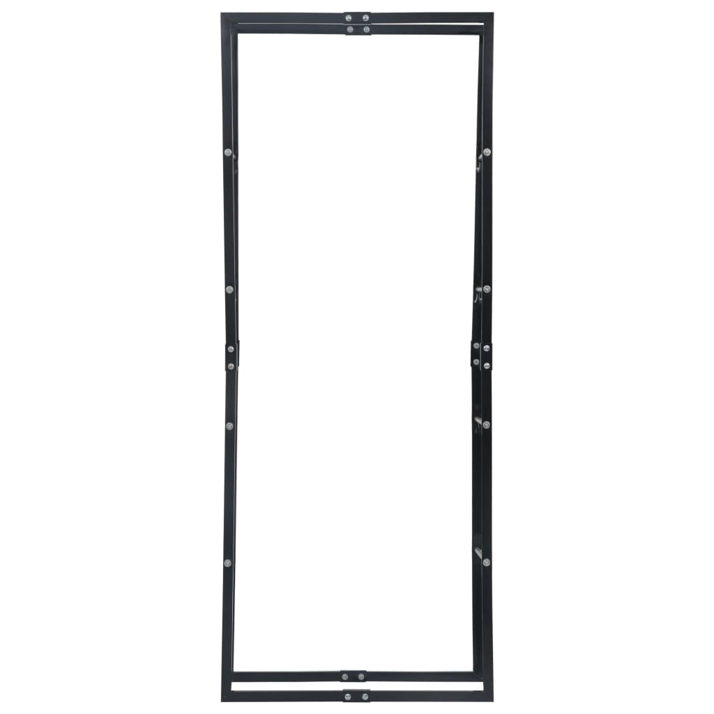 Polttopuuteline musta 80x25x200 cm teräs - Sisustajankoti.fi