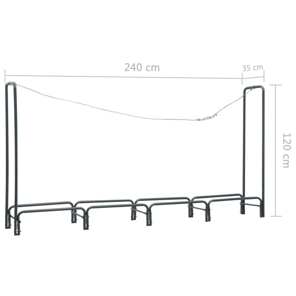 Polttopuuteline antrasiitti 240x35x120 cm teräs - Sisustajankoti.fi