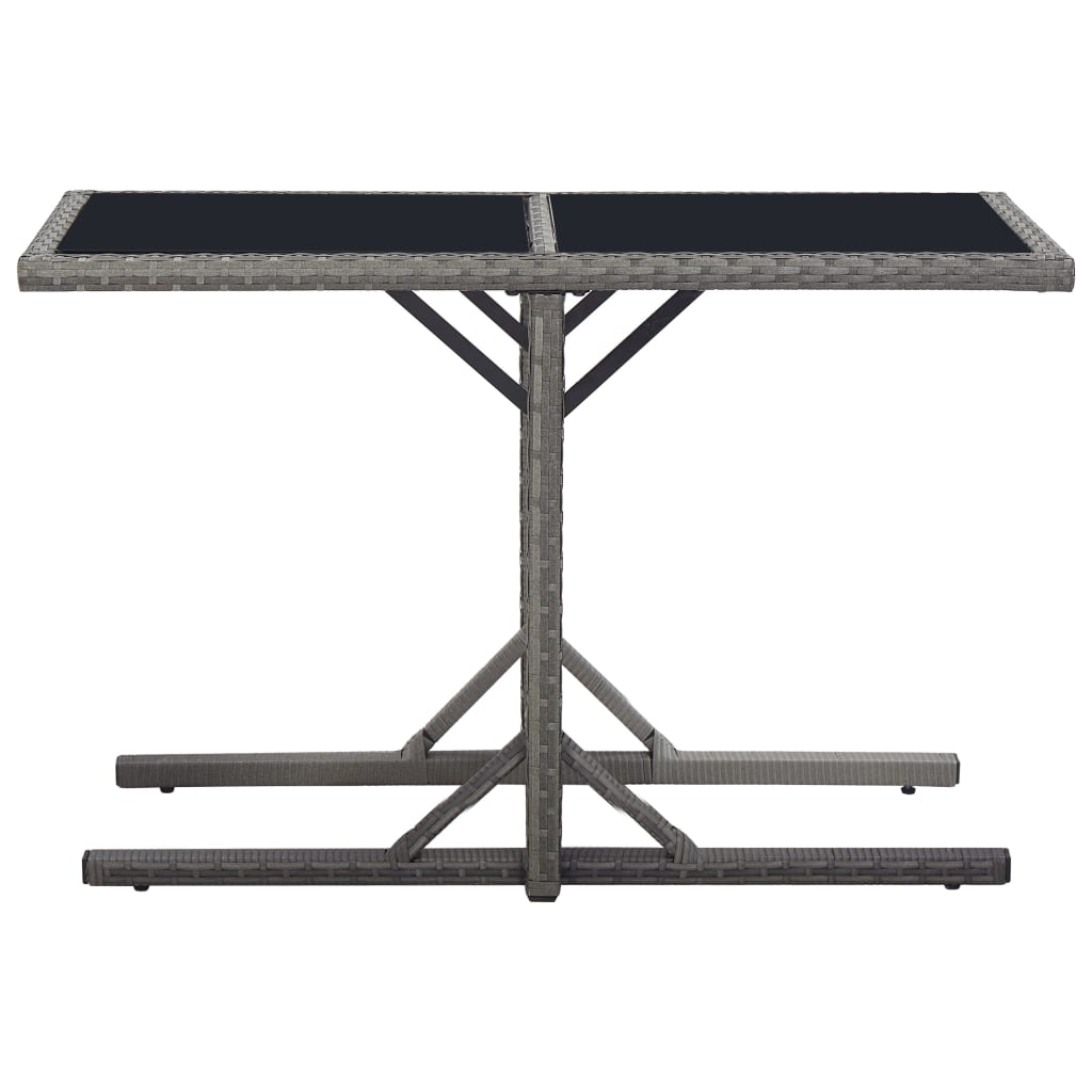Puutarhapöytä musta 110x53x72 cm lasi ja polyrottinki - Sisustajankoti.fi