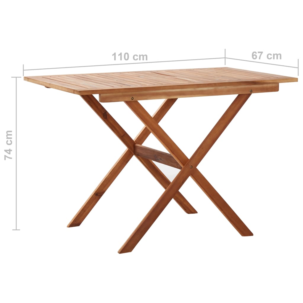 Puutarhapöytä 110x67x74 cm täysi akaasiapuu - Sisustajankoti.fi