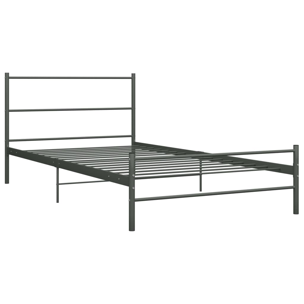Sängynrunko harmaa metalli 90x200 cm - Sisustajankoti.fi