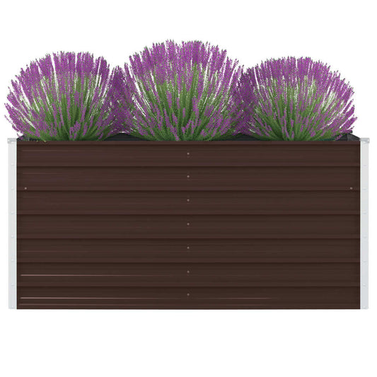 Korotettu puutarhalaatikko 160x80x45 cm galvanoitu ruskea - Sisustajankoti.fi
