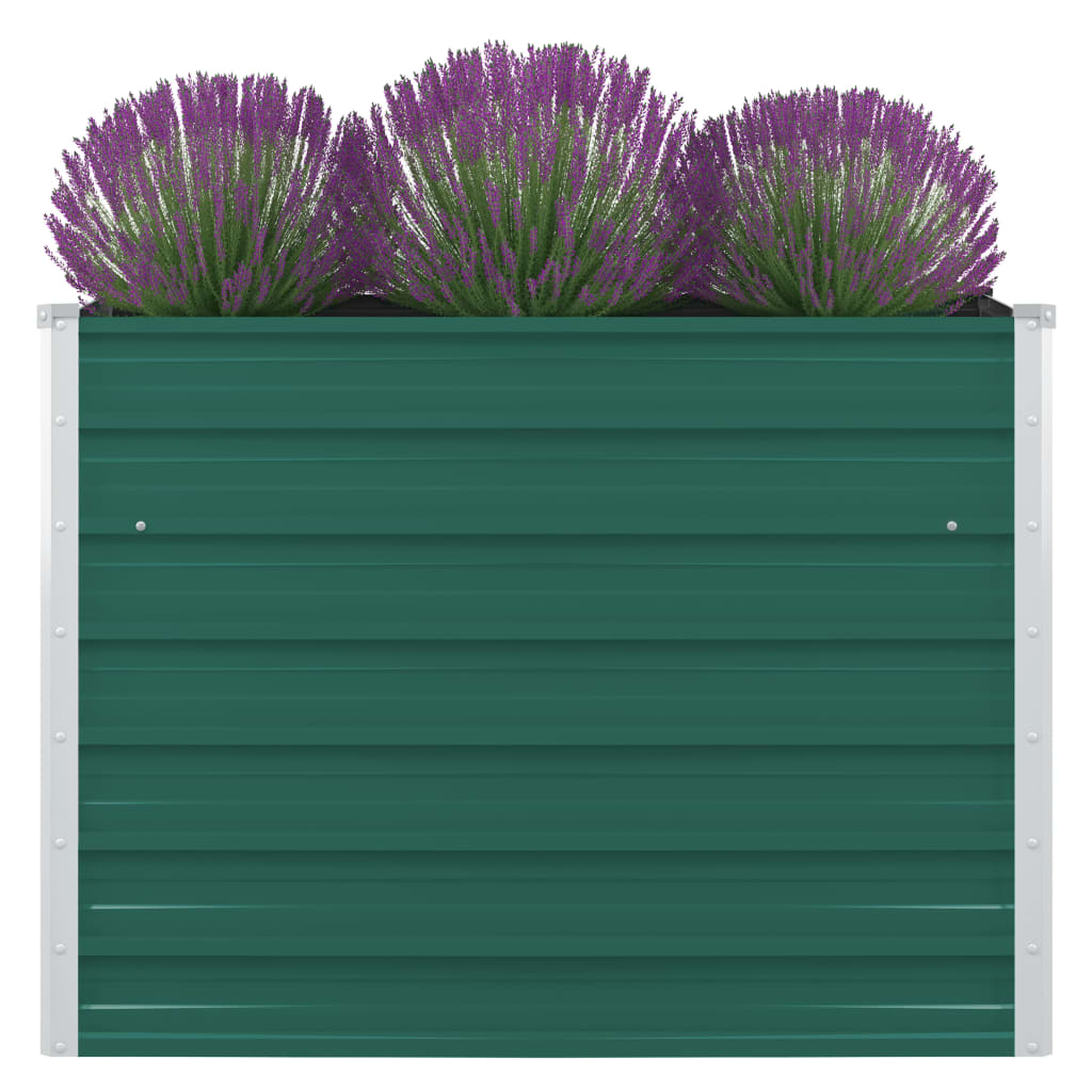 Korotettu puutarhalaatikko 100x100x77cm galvanoitu teräs vihreä - Sisustajankoti.fi