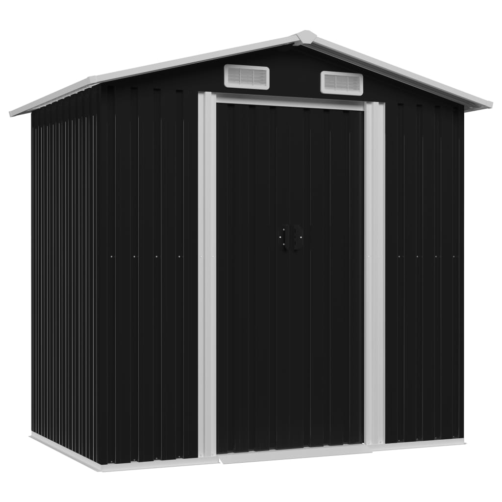 Puutarhan varastovaja antrasiitti teräs 204x132x186 cm - Sisustajankoti.fi