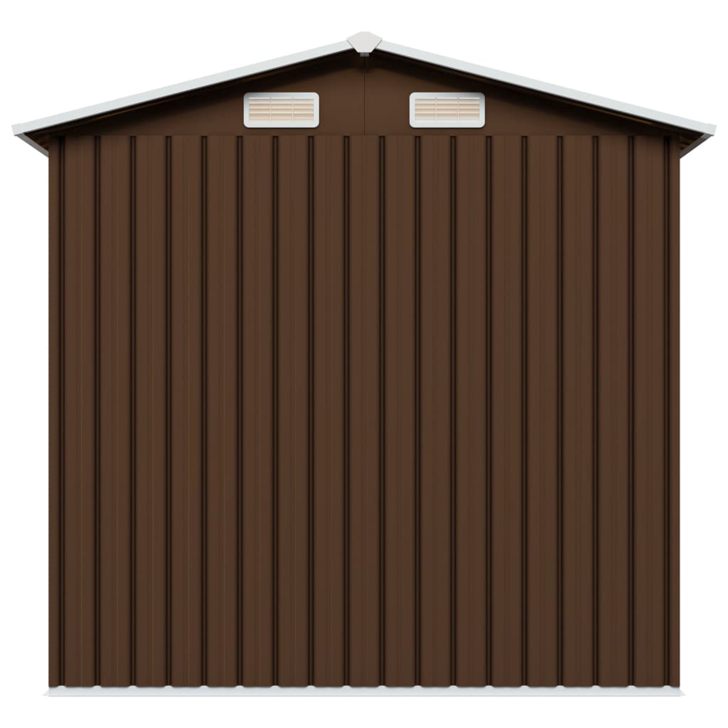 Puutarhan varastovaja ruskea 204x132x186 cm teräs - Sisustajankoti.fi