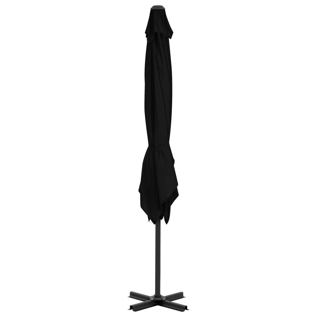 Riippuva aurinkovarjo alumiinipylväällä musta 250x250 cm - Sisustajankoti.fi