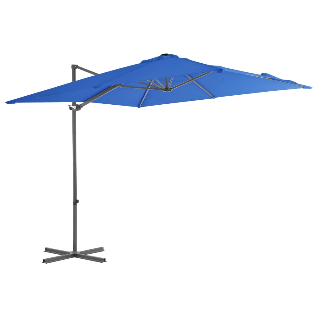 Riippuva aurinkovarjo teräspylväällä taivaansininen 250x250 cm - Sisustajankoti.fi