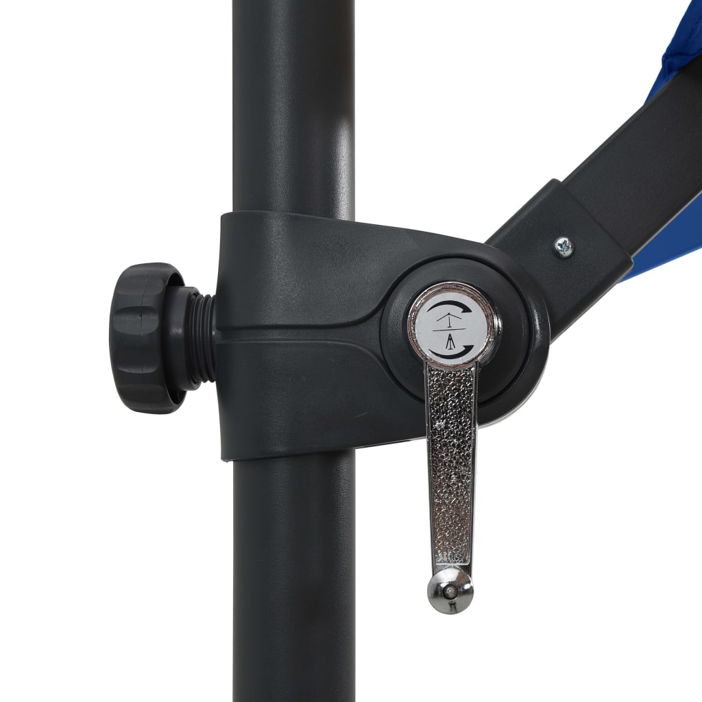 Aurinkovarjo LED-valoilla teräspylväs 250x250 cm taivaansin. - Sisustajankoti.fi