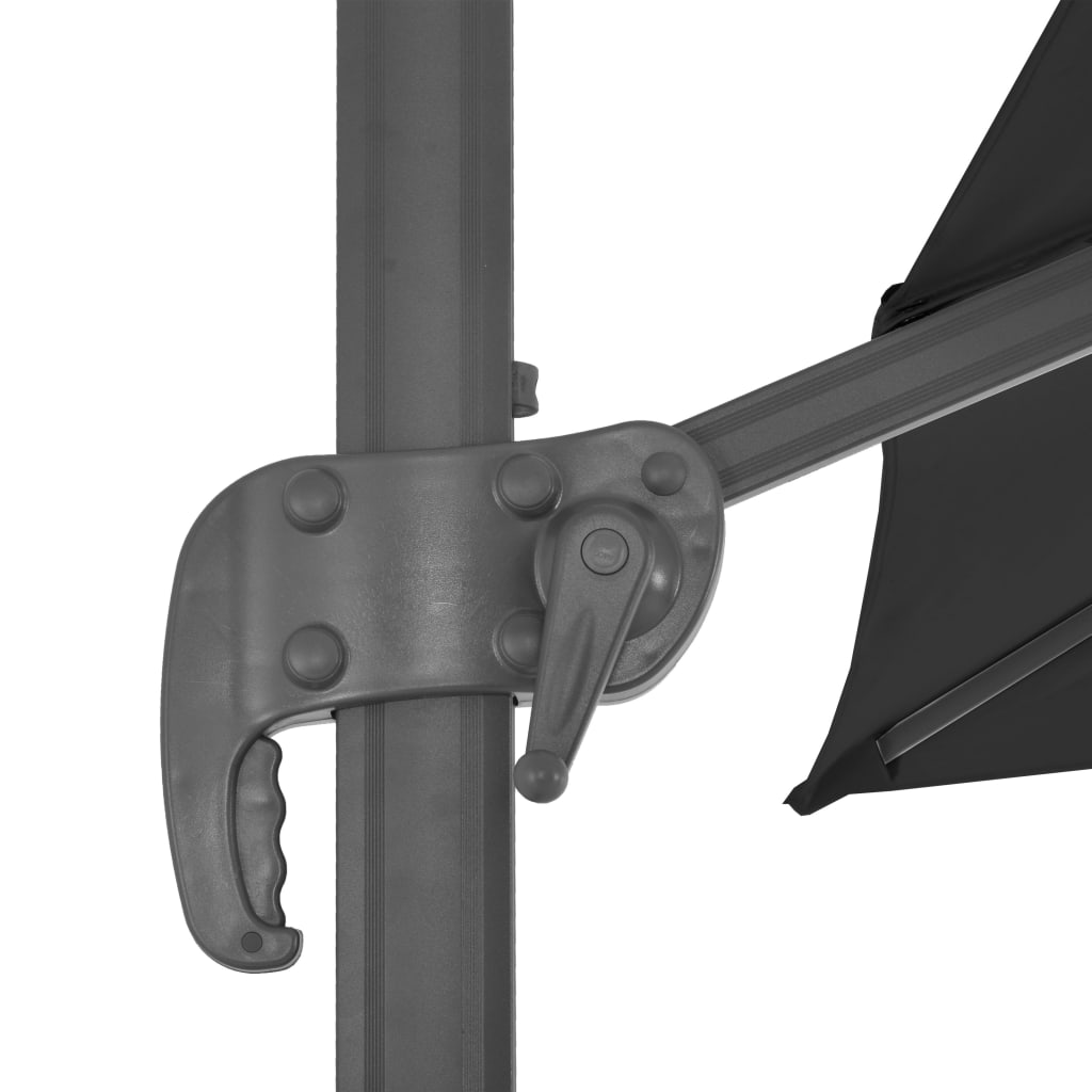 Riippuva aurinkovarjo alumiinipylväällä 3x3 m musta - Sisustajankoti.fi
