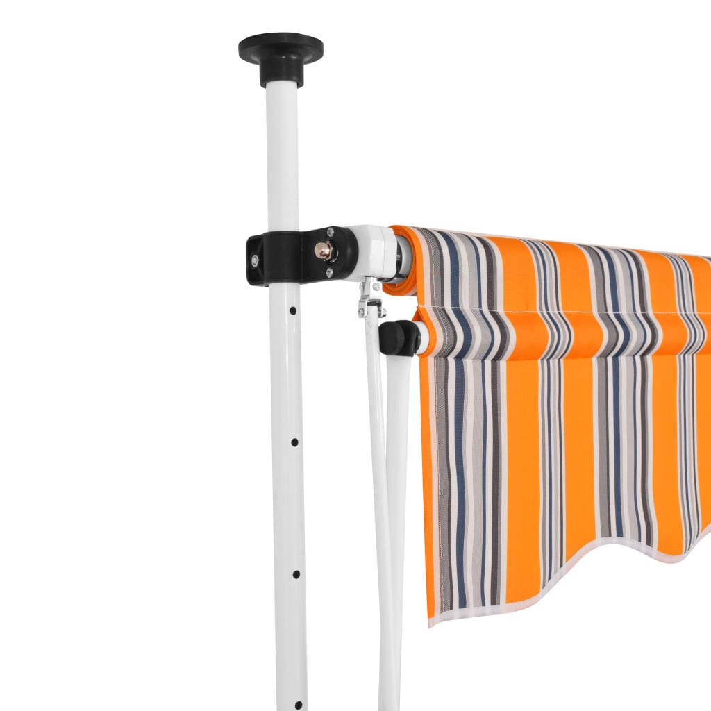 Sisäänkelattava markiisi 100 cm sinikeltaiset raidat - Sisustajankoti.fi